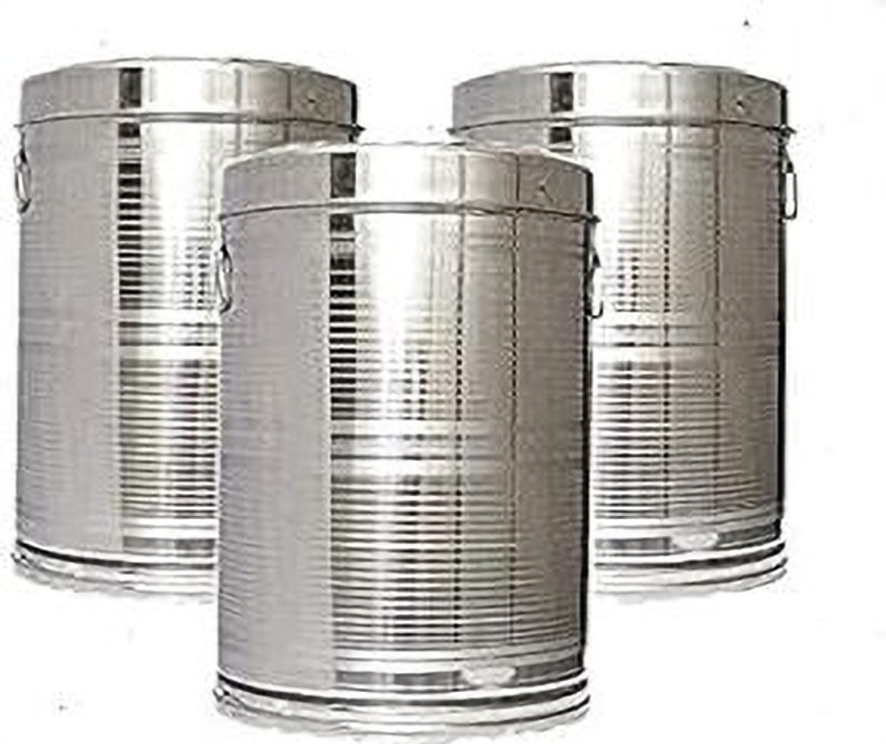 SHREE SAI TRADERS Plastic Grocery Container - 30 kg, 25 kg, 15 kg(Pack of 3, Silver)