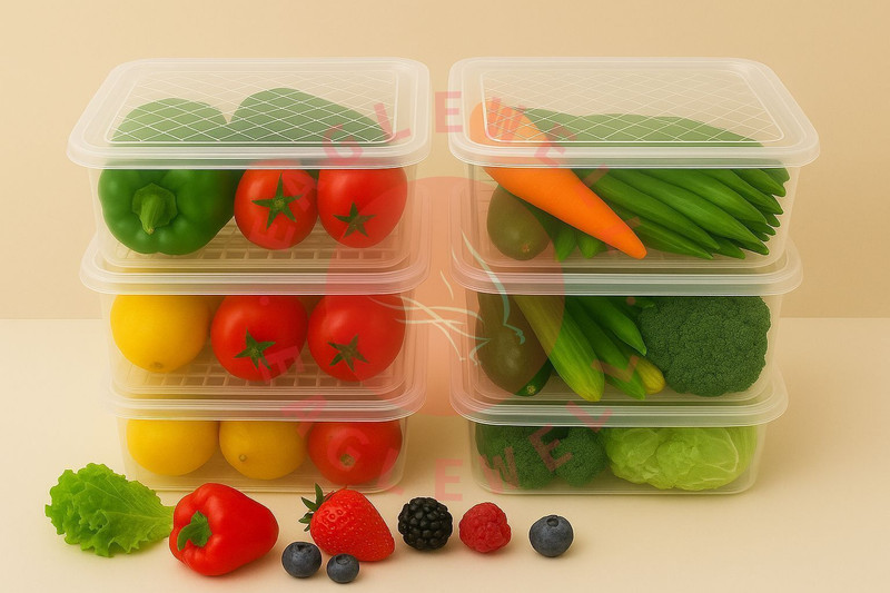 EagleWell Plastic Fridge Container - 2500 ml(Pack of 6, Clear)
