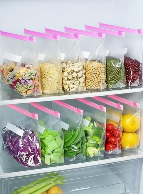REENTA Plastic Fridge Container - 1000 ml(Pack of 10, Multicolor)