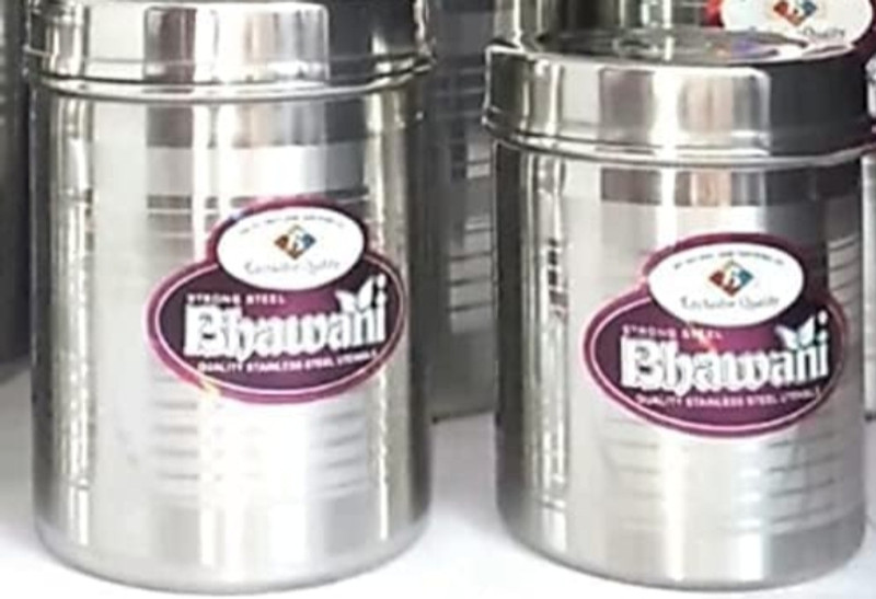 bhawani Stainless Steel Tea Coffee & Sugar Container - 5 L(Pack of 9, Silver)