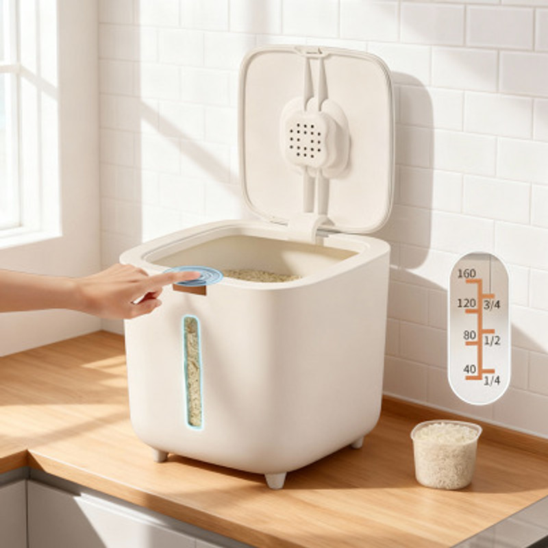 zypher Polypropylene Cereal Dispenser - 6 kg(White)