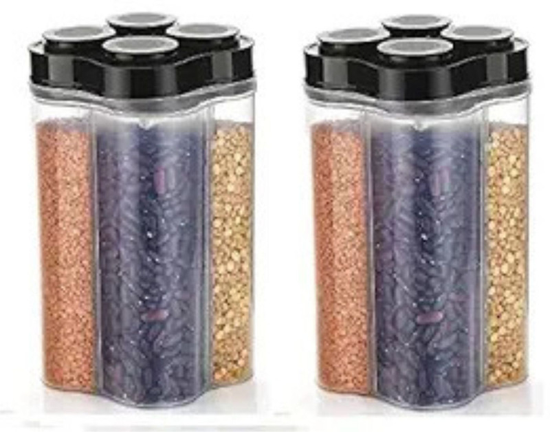 TUWEL Plastic Grocery Container - 700 ml(Pack of 2, Multicolor)