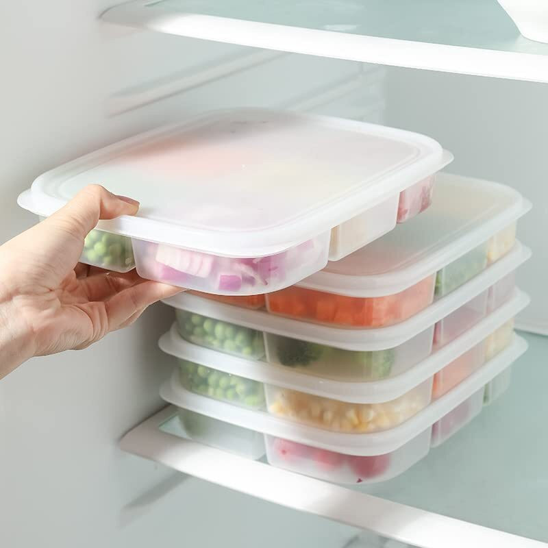 COFP Plastic 5 Compartment Food Storage Container,Fridge Organizer/Kitchen Storage Set Storage Basket(Pack of 1)
