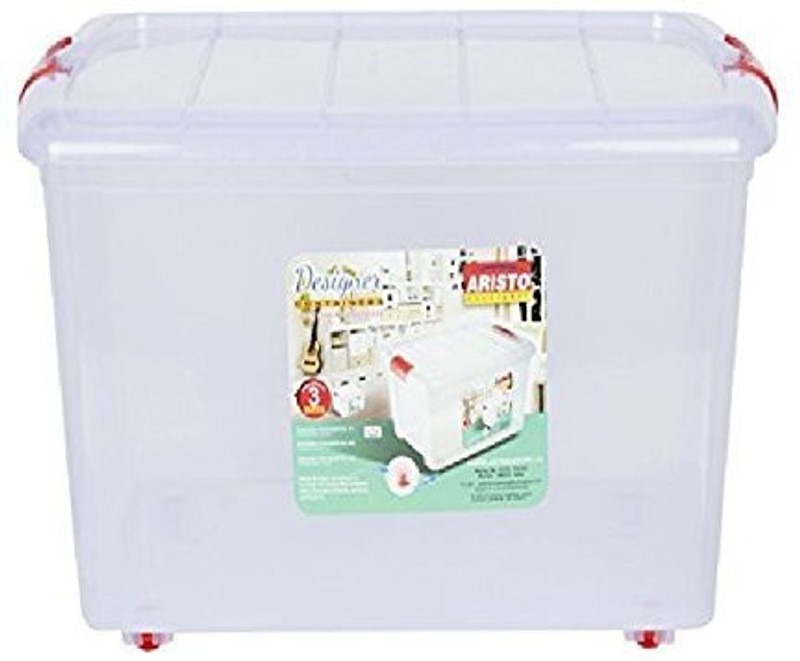 Aristo Multipurpose Plastic Container with Wheels 25 LTR (Transparent) Storage Box(Clear)
