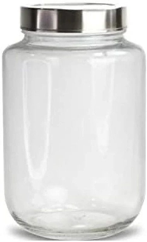 Glassbunny Glass Grocery Container - 3000 ml(Silver)