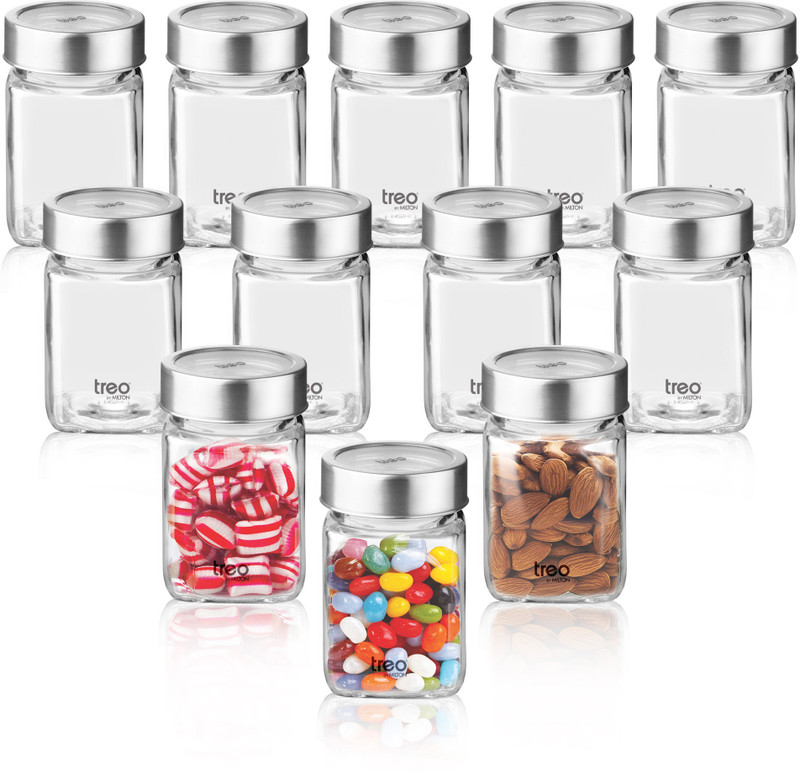 TREO Glass Utility Container - 800 ml(Pack of 3, Clear)