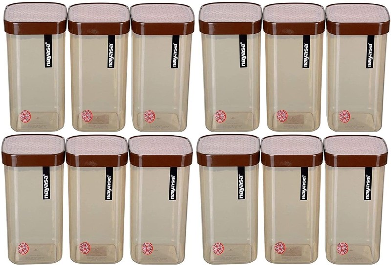 NAYASA Plastic Utility Container - 1500 ml(Pack of 12, Brown)