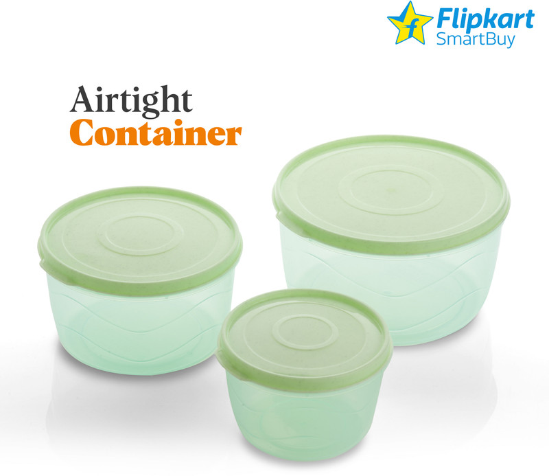 Flipkart SmartBuy Plastic Grocery Container - 1800 ml, 1200 ml, 600 ml(Pack of 3, Green)