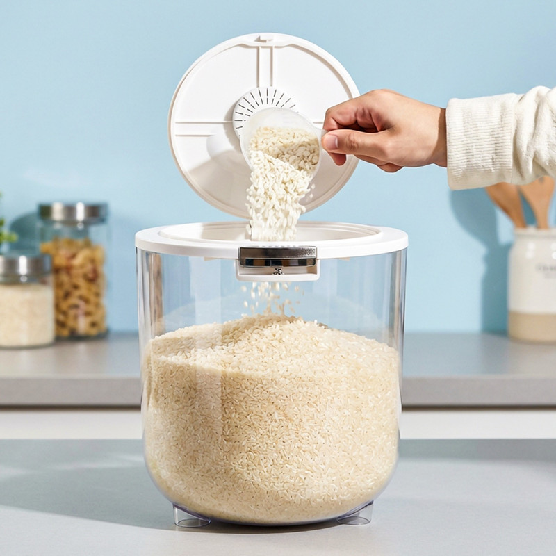 MYOZ Polypropylene Cereal Dispenser  - 5 kg(Transparent)