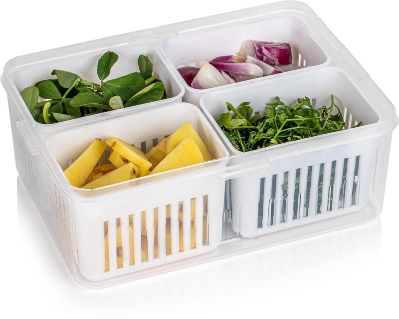 Divyanshi Fridge Storage Container for Kitchen_01 Container for Kitchen 2 L Compact Refrigerator(White)