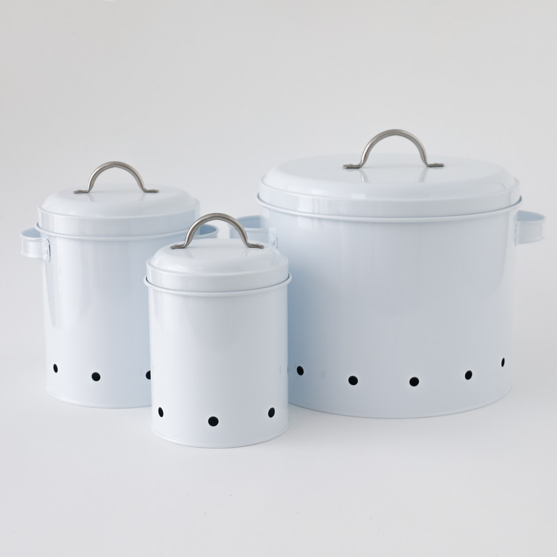 UMAI Iron Grocery Container - 1800 ml, 3400 ml, 9800 ml(Pack of 3, White)