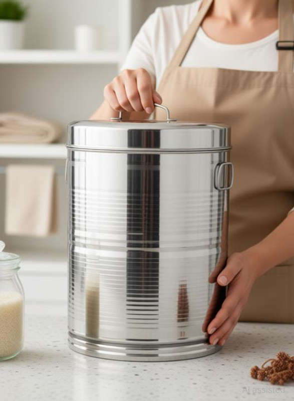 Sonanshi Steel Grocery Container - 11 L(Silver)