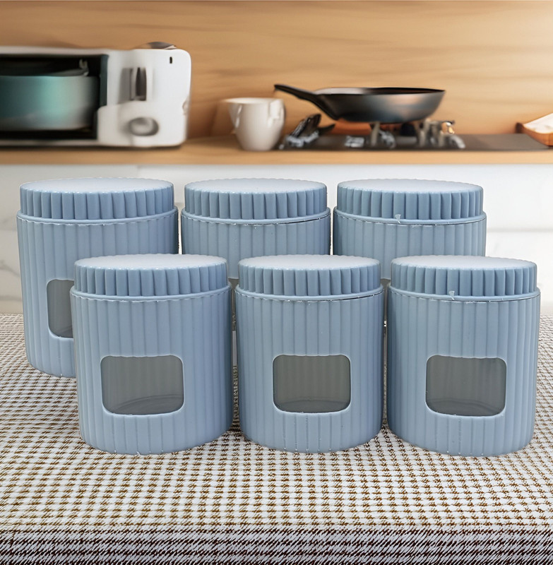 Inpro Glass Utility Container - 500 ml(Pack of 6, Light Blue)