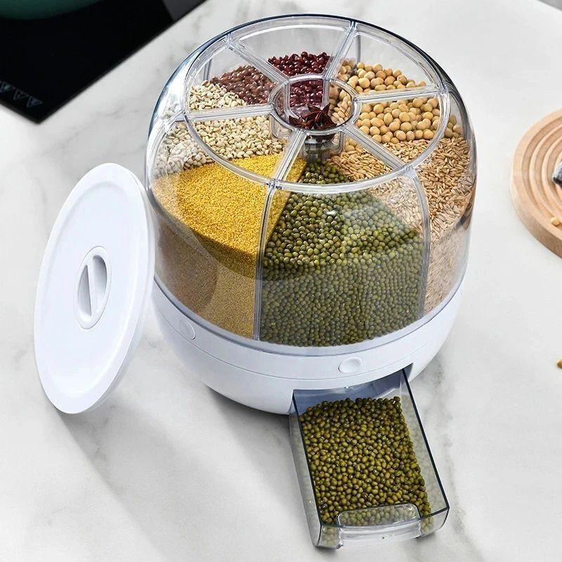 MYOZ Polypropylene Cereal Dispenser - 6 kg(White)