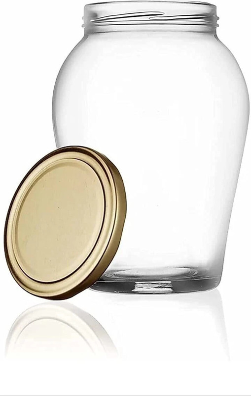 Coozico Glass Utility Container - 1000 ml(Clear, Gold)