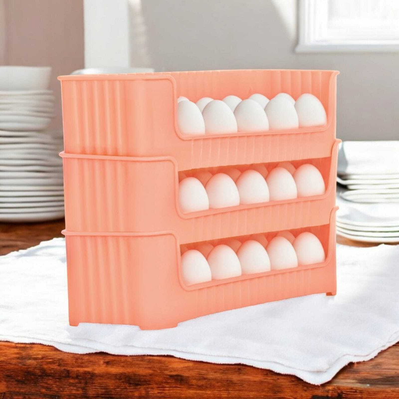 winger Plastic Egg Container  - 30 ml(Pack of 3, Pink)