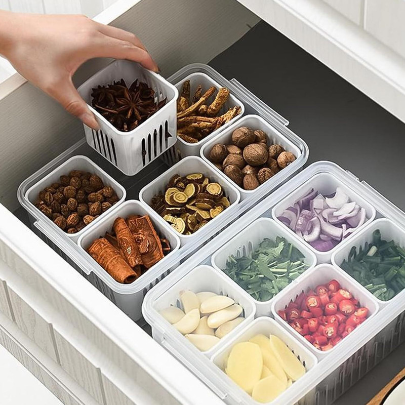 Mataiva Plastic Kitchen-Storage-Set-Storage-in-Kitchen-Vegetable-Storage-Draining-Crisper Storage Basket(Pack of 1)