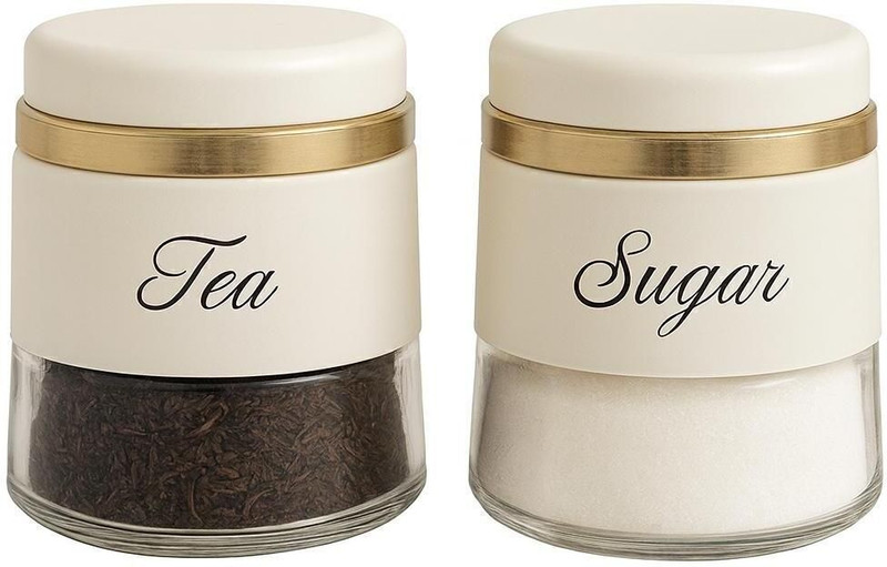 Richcraft Plastic Tea Coffee & Sugar Container  - 200 g(Pack of 2, Transparent)