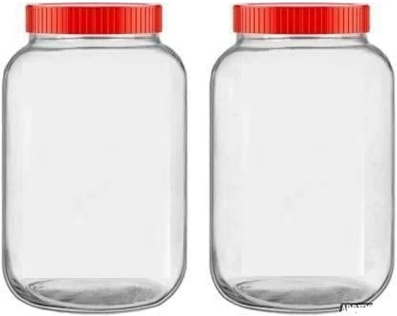 tirth hub Steel Grocery Container  - 3000 ml(Pack of 2, Clear)
