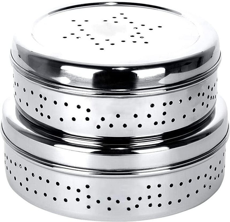 Sambhuya Stainless Steel Sprout Maker - 450 ml, 650 ml(Pack of 2, Silver)