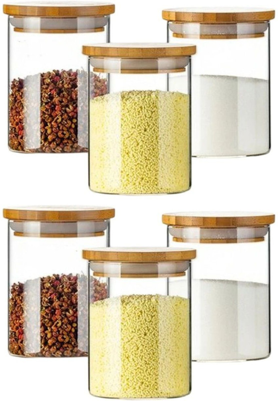 Flipkart SmartBuy Glass Grocery Container - 800 ml(Pack of 10, Green)