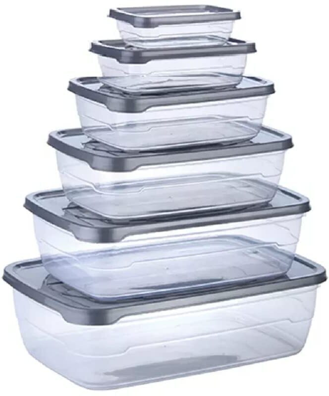 VATTU Plastic Utility Container  - 225 ml, 325 ml, 650 ml, 1250 ml, 2200 ml, 3500 ml(Pack of 6, Multicolor)