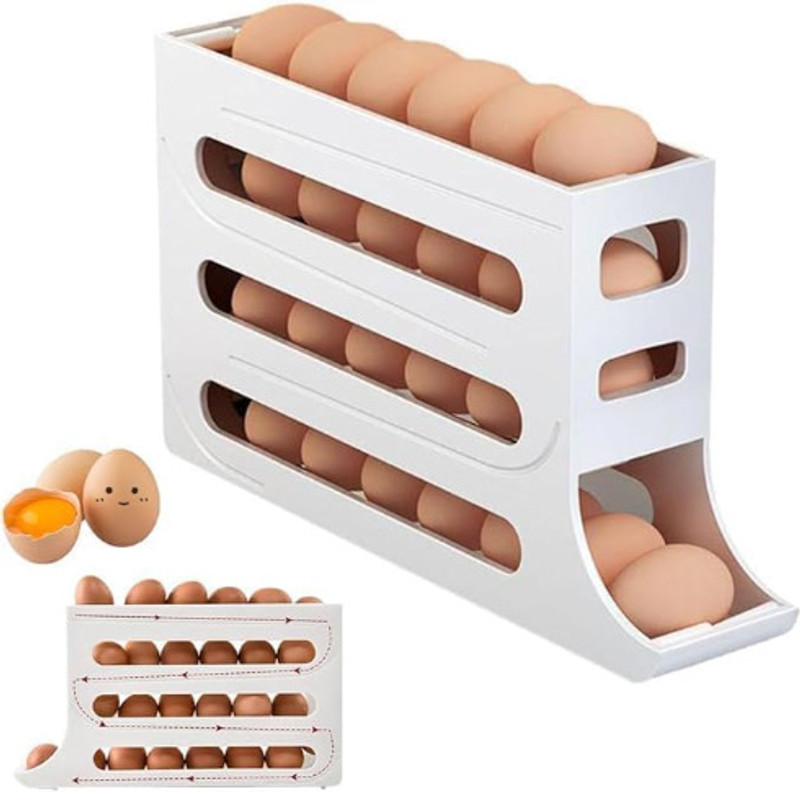 ZACX Containers Kitchen Rack Plastic Egg Rolling Container