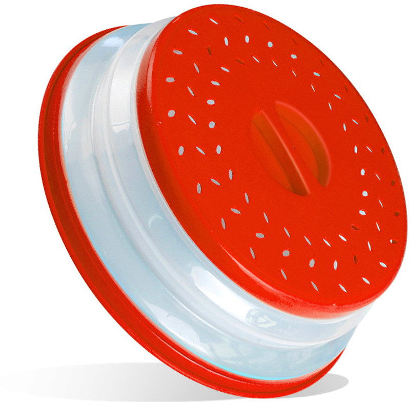 ELEPHANTBOAT Collapsible microwave dish lid and strainer with steam vent and gripper 10.5 inch Lid, Pack of 1(Plastic)