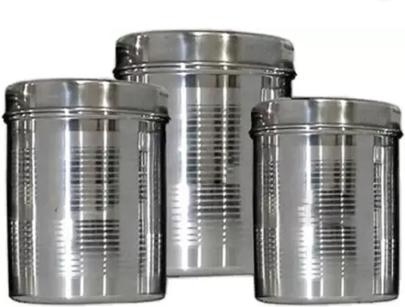 Tactware Glass Grocery Container - 750 ml, 1000 ml, 1250 ml(Pack of 3, Silver)