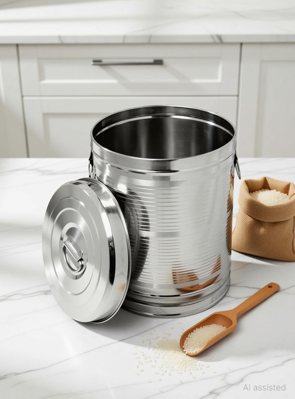 Namo International Steel Utility Container  - 10 L(Silver)