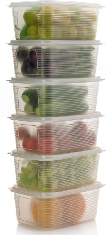Mataiva Plastic Set of 6 Food Container for Fridge Storage Set, Storage Basket(Pack of 6)