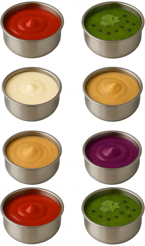 SUNLIFE Stainless Steel Pickle Jar - 50 ml, 50 ml, 50 ml, 50 ml, 50 ml, 50 ml, 50 ml, 50 ml(Pack of 8, Multicolor)