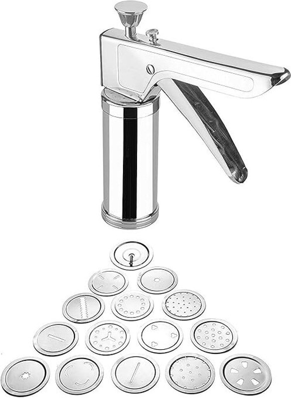 parthram Kitchen Press Sev Maker 15 Different Disc Grater Cookie & Biscuit Press Pump(Manual)