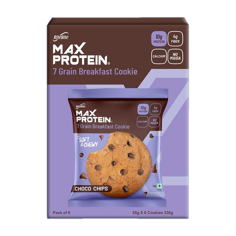 RiteBite Max No Maida Choco Chips Cookie Cookies(6 x 55 g)
