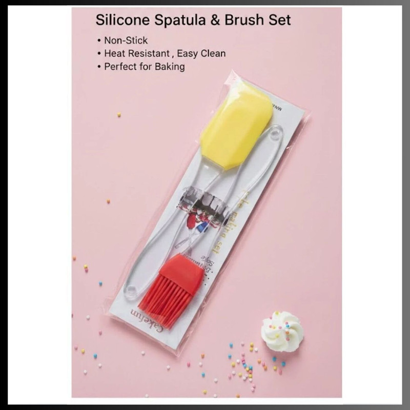 gajanana Silicone Spatula & Brush Set (2 Pieces)-108 Silicone Flat Pastry Brush(Pack of 2)