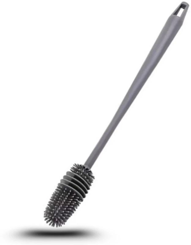 KHODIYAR ENTERPRISE Long Handle Silicone Bottle Cleaning Brush for Water Bottles, Baby Bottles, Silicone Round Pastry Brush(Pack of 1)