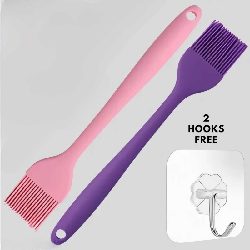PrimeUtens Xtreme flexible & Non stick Cooking Brush Silicon Flat Pastry Brush(Pack of 2)