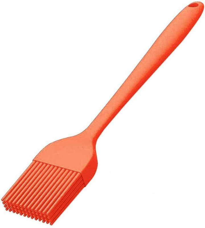 Baskety Kitchen Silicone Cooking Brush, 9 Inch Orange Silicone Flat Pastry Brush(Pack of 1)