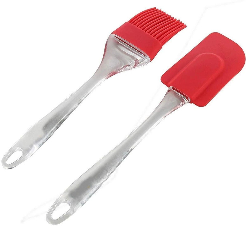 DHARMINSON Silicon Spatula Oil Brush Set- Multipurpose Non-Sticky Silicone Flat Pastry Brush(Pack of 2)