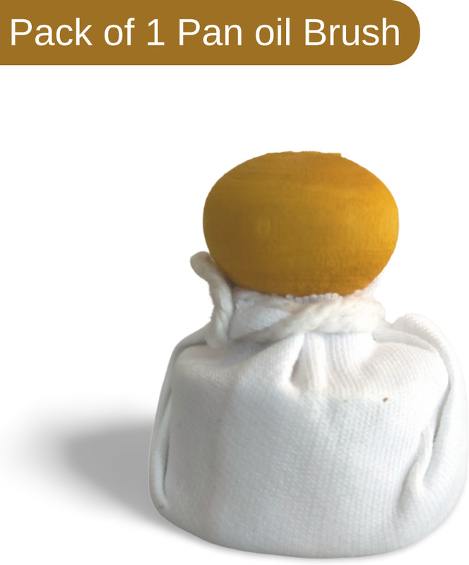 inepta Kerala Traditional Ayurvedic Cooking Oil Brush for Dosa, Butter Naan,Roti,Omelet Wooden Cotton Oil brush Round Pastry Brush