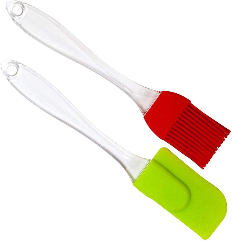 Dashing Silicon Brush & Spatula For kitchen Oiling,Grilling 2 Piece Set Silicon Flat Pastry Brush(Pack of 2)