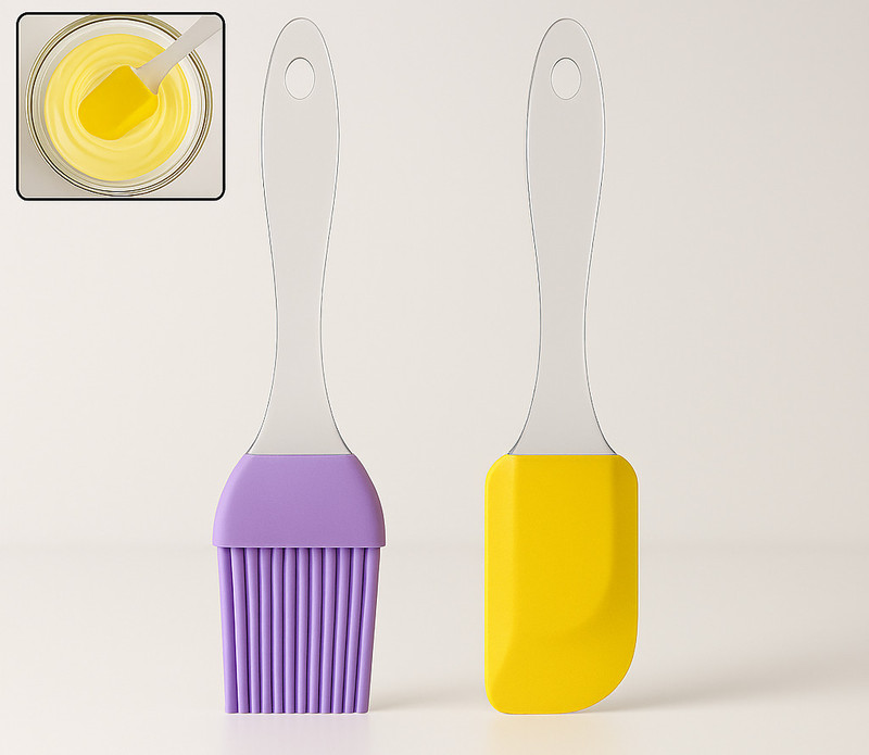 THE SHISO COLLECTION Spatula and Pastry Brush for Cake Decoration and Cooking Polyster Flat Pastry Brush(Pack of 2)