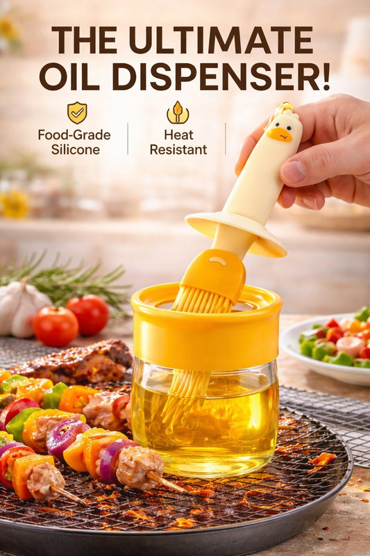 Jozsua Store Silicone Oil Brush Bottle for Cooking & Baking Silicon Round Pastry Brush(Pack of 1)