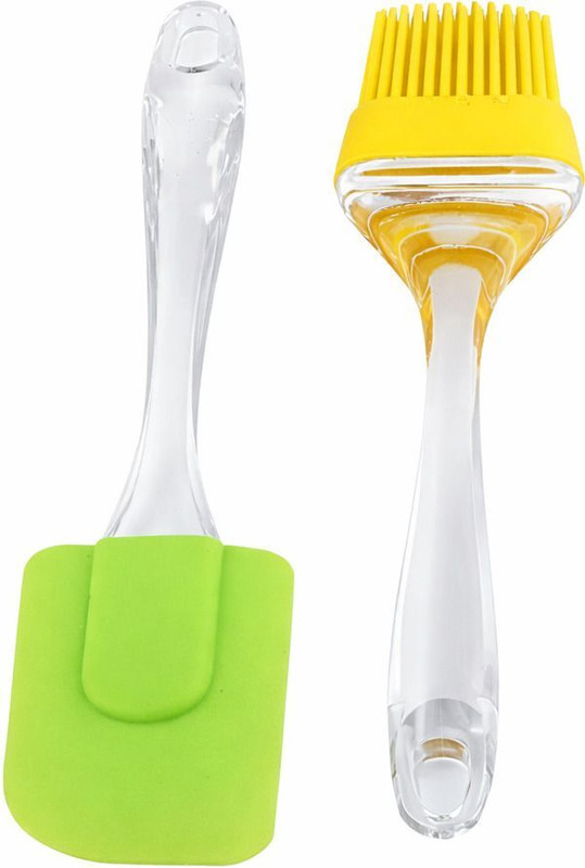 NEEOM KitchenPro FlexiGrip Silicone Spatula & Oil Brush Combo Set silicone Flat Pastry Brush(Pack of 2)