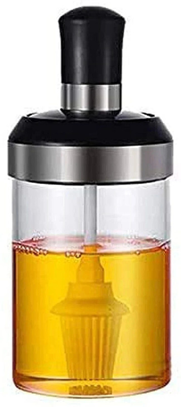 parspar Glass Food Storage Jar with Brush for Ghee, Butter, Oil Jar Yes Round Pastry Brush(Pack of 1)