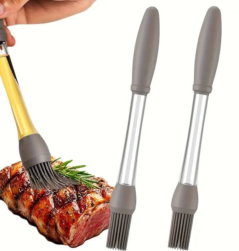 RERAT Silicone Oil Brush for Cooking BBQ Refillable Basting Brush Kitchen Tool Food Grade Silicone Round Pastry Brush(Pack of 1)