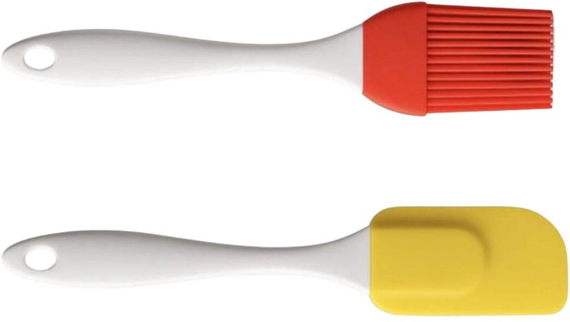 RKGLOBAL Silicon Spatula Oil Brush Set- Multipurpose Non-Sticky Small Spatula and Brush Silicone Flat Pastry Brush(Pack of 1)