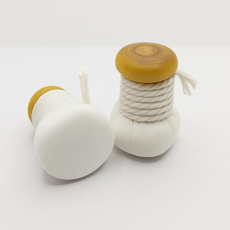 CEESHA Oil Spreader Wooden for Dosai Kal | Cotton Oil Brush Set – 2 Pieces Wooden Oil Brush Round Pastry Brush(Pack of 2)
