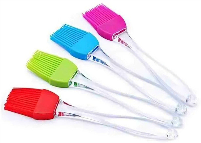 SOHAM Premium Quality Silicon Oil Brush Set of 4 Non Stick Material Silicon Flat Pastry Brush(Pack of 4)