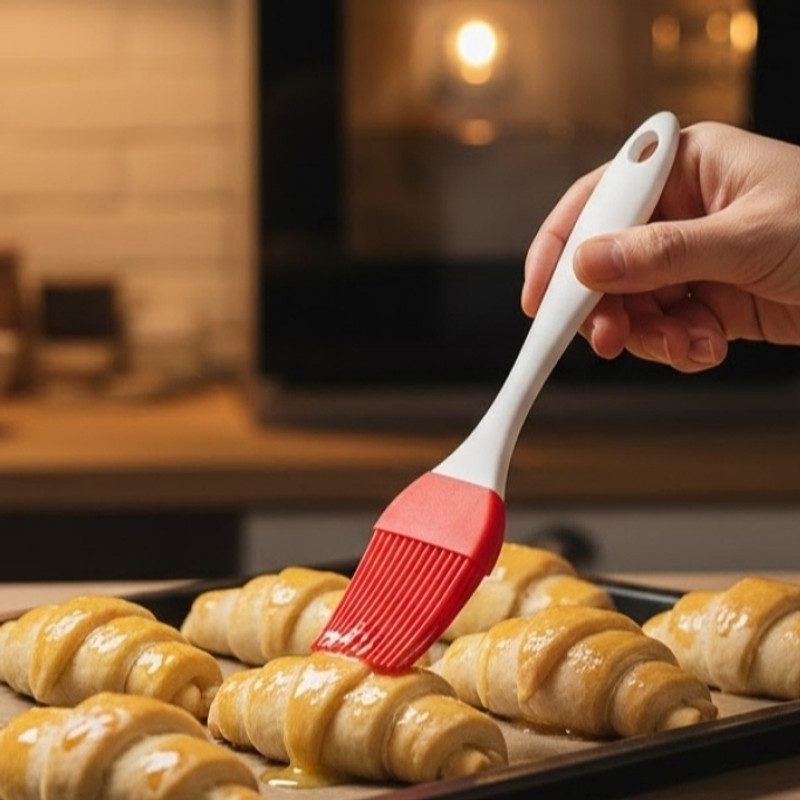 alexi Spatula and Pastry Brush (Set of 2 pcs) Silicone Flat Pastry Brush(Pack of 2)